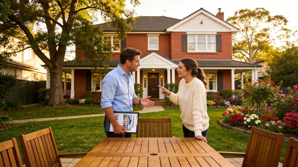 Suburban home in Parklea with homeowners discussing property investment options