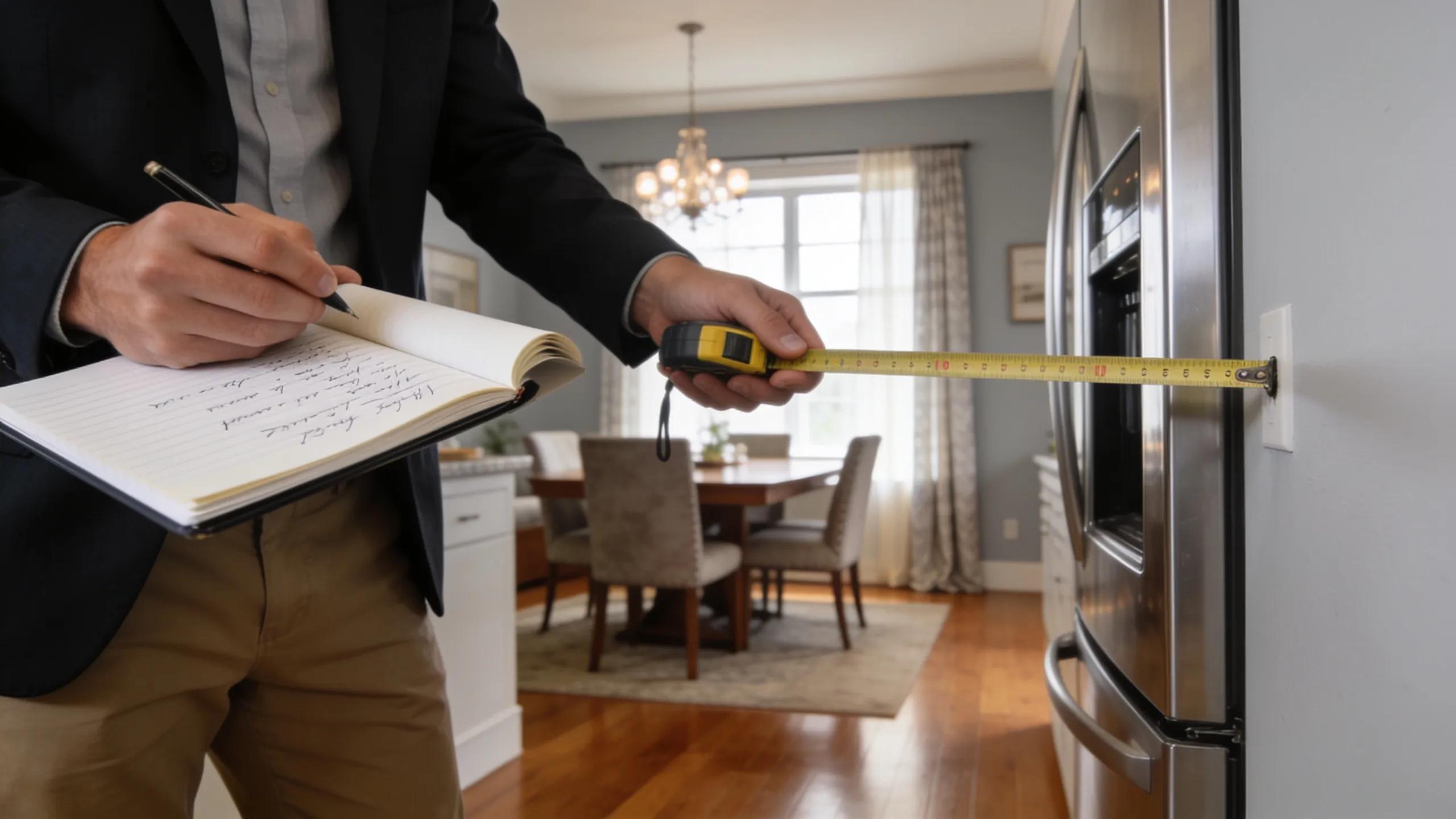 Real estate appraiser assessing modern home features for property valuation
