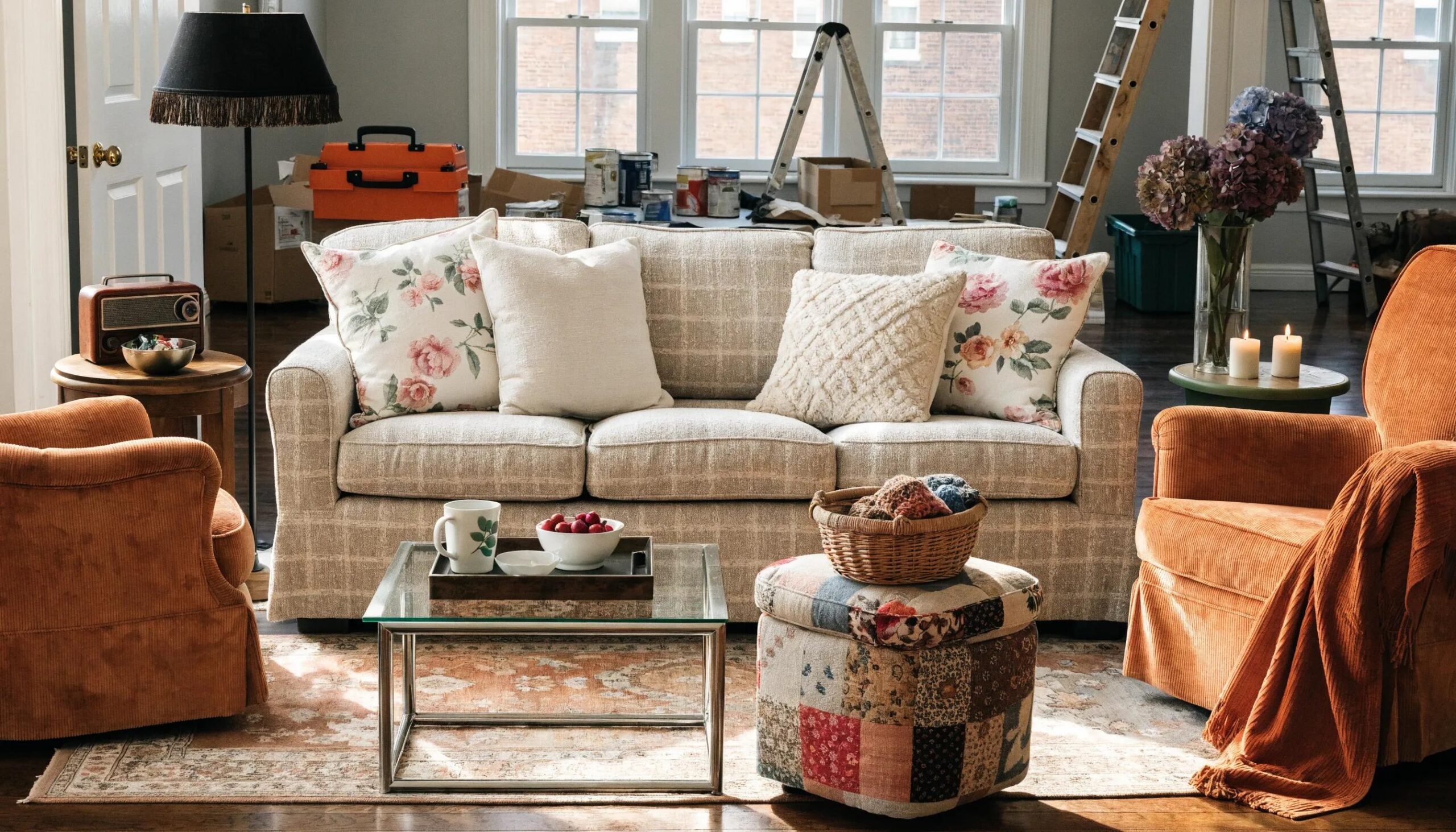 Staged living room showcasing effective home presentation techniques for sellers