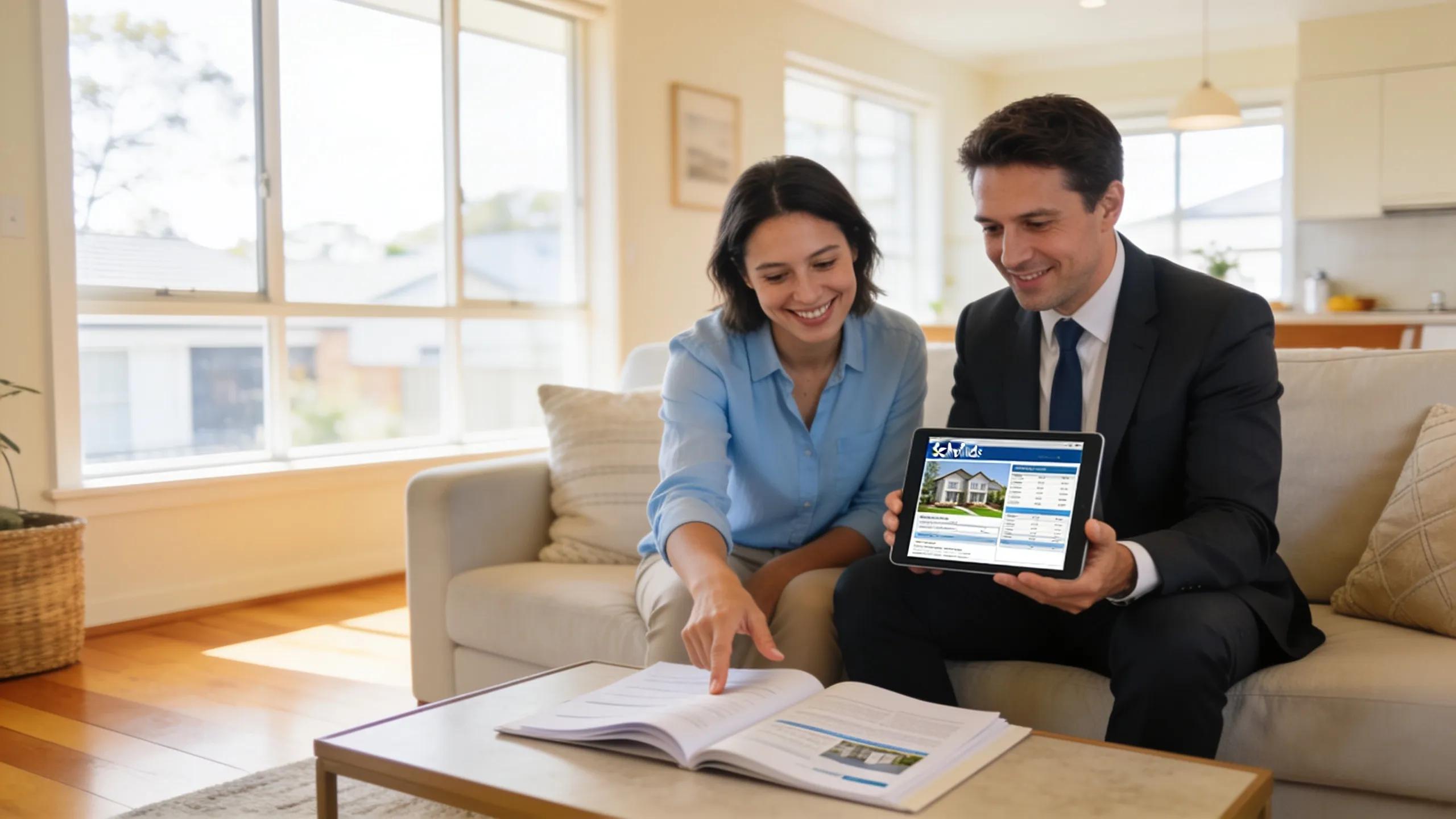Real estate agents assisting homeowners with property appraisals in Schofields